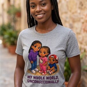 Kids' Gray Graphic Tee - My Whole World, Unconditionally